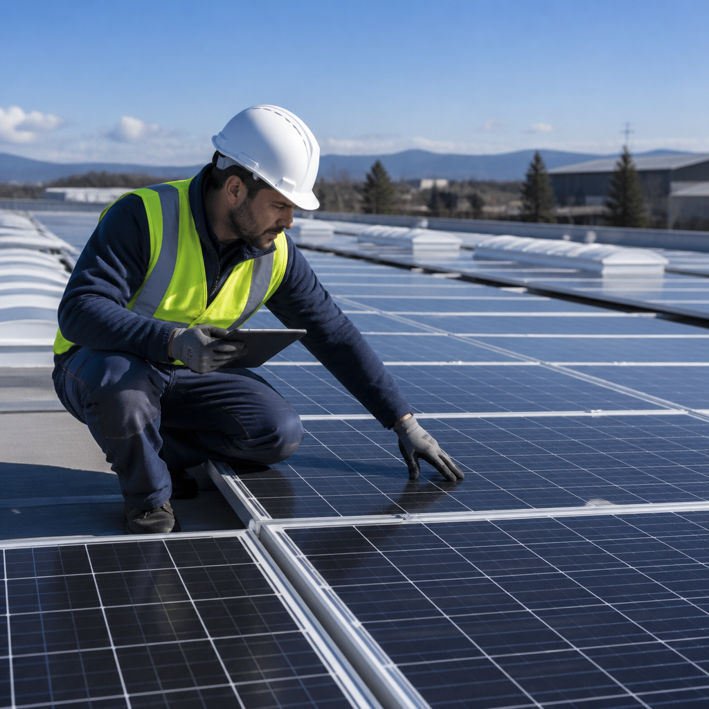 Mantenimiento estructural de una instalación fotovoltaica realizado por MFR Servicios